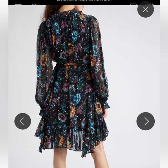 Ulla Johnson Anais Dress in Black Iris, Size 4, Silk New without tags - Picture 2 of 6